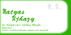 matyas ujhazy business card