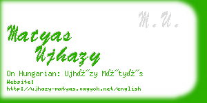 matyas ujhazy business card